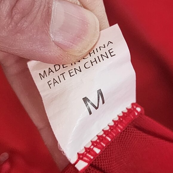 Avidlove Red Mesh Sheer High Neck SS Poly Span Crop Top with Built in Bra Size M - Picture 16 of 16